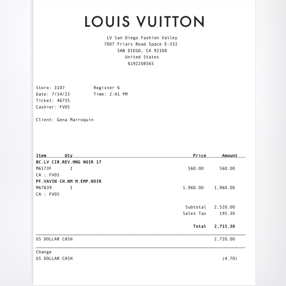 Louis Vuitton Vavin chain wallet purse in black. Receipt on hand - Picture 12 of 12